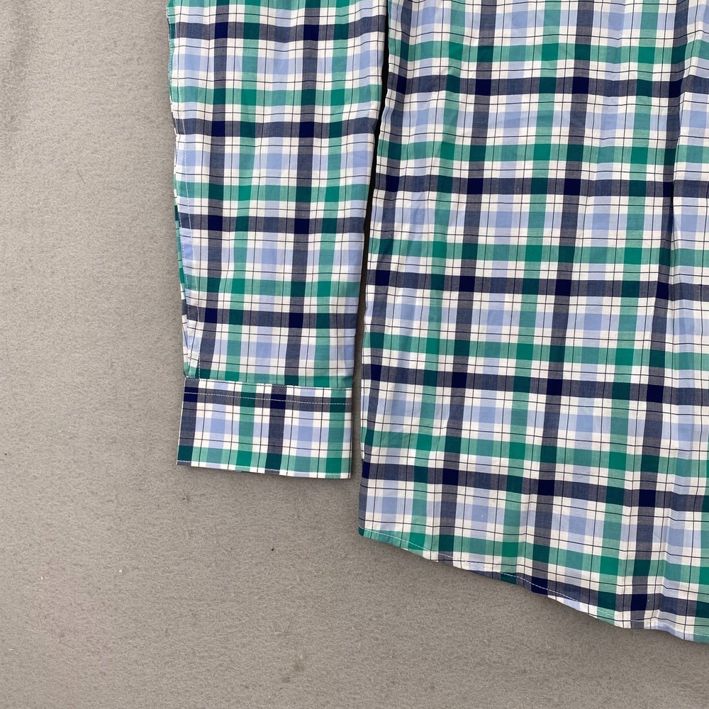 Barbour Mens Button shirt Large regular Fit Plaid Cotton Green blue NEW NWT - Picture 12 of 16